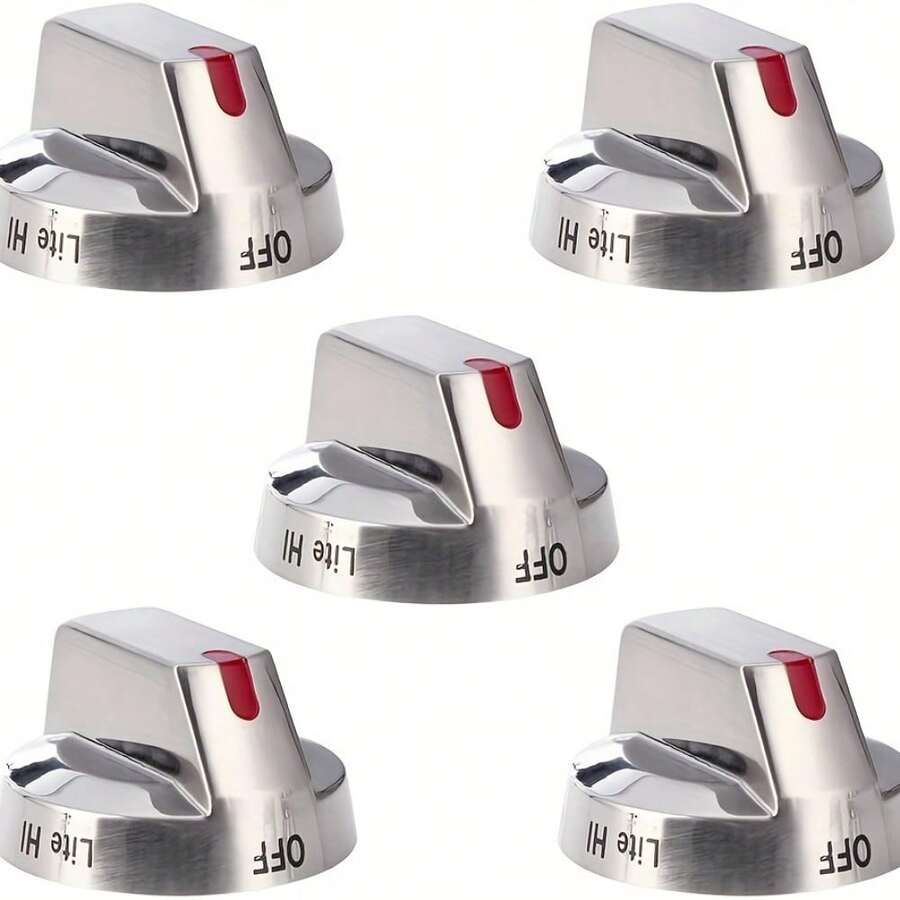 1pc/5PCS DG64-00473A Gas Stove Control Knobs, Gas Stove Knobs, Samsung Stove Knobs, Compatible With Samsung NX58H5600SS, NX58J7750SS, NX58K7850SS, NX58M6850SS - Silver - View 1