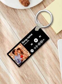 1 pièce Porte-clés personnalisé avec code musical, porte-clés en acier inoxydable avec code musical personnalisé, porte-clés avec code musical personnalisé, cadeau d'anniversaire, cadeau de la Saint-Valentin pour les grands-parents, les enfants pour la remise des diplômes, pour les mariages, pour Noël, pour l'hiver, pour l'automne, pour les trouvailles de vacances personnalisées/personnalisées, accessoires de Noël