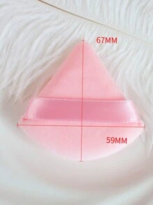 10pcs Triangle Pink Velvet Powder Puff Pizza Powder Mini Face Makeup Sponge Cosmetic Washable Lightweight Makeup Tools Suitable For All Skin Types, Makeup Beginners, Ideal For Wet And Dry Loose Powder Application