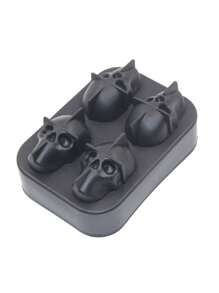 1pc Silicone Skull Shape Ice Cube Tray Creative 3D Skull Ice Cube Mold Whiskey Skull Ice Mould,Ice Cube,Party,Travel,Wedding,Birthday,Graduation,Bachelorette Party,Bachelorette,Kitchen,Kitchen Items,Storage,Decor,Outdoor. - Black - View 3