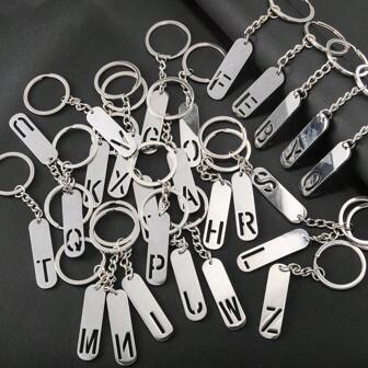 1件不鏽鋼字母鑰匙扣，女士/男士飾品用品，大號字母包裝飾品車鑰匙扣，禮品