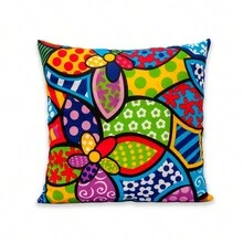 Kit Of 4 Cushion Covers 40cmx40cm Plain And Printed Gorgurinho - 羅梅羅/黑色 - 查看 3