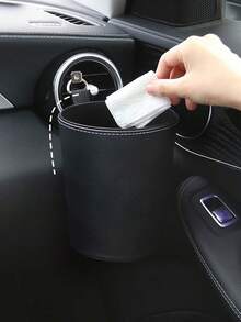 汽車後座掛式垃圾桶，方便整理儲物 - 黑色 - 查看 2