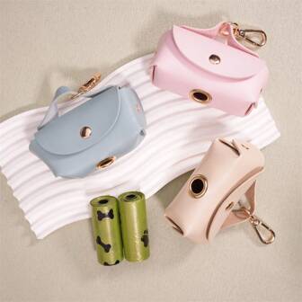 حقيبة تخزين أكياس نفايات الكلاب، حقيبة صغيرة جلدية لأكياس براز الكلاب