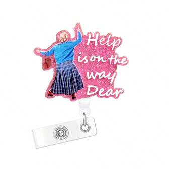 1pc Acrylic Bling Retractable Badge Reel, Belt Clip Retractable Name Badge Holder For Nurse Doctor Student Worker Volunteer Back To School