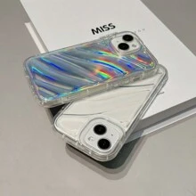 Ốp điện thoại Y2k Laser Ripple Crumple Wave Apple 14 Tương thích với IPhone 15 Pro Max, Vỏ bọc toàn bộ mới, Vỏ mềm trong suốt đơn giản 11/XS, Bảo vệ chống rơi túi khí thay đổi 12 màu - Nhiều màu - Xem 5
