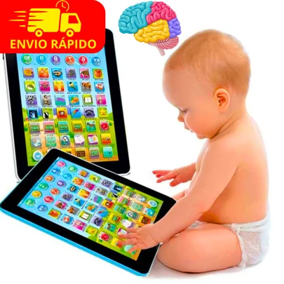 Tablet Para Crianças Tela de Plástico Anti-Vicío Para Aprendizagem ABC, Números e Animais