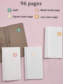 96 Pages/Book Vintage European Style Lace Floral & Faux Leather PU -Friendly Color Changing Leather Strap Notebook A6 Size Journal With Blank, Lined And Grid Pages For Bullet Journaling Back To School - Multicolor - View 8