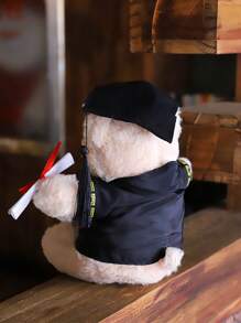 Nuevo y tierno oso de peluche de graduación con birrete y toga, oso de licenciatura - Amarillo - Ver 4