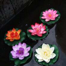 1pc X 10cm Artificial Fake Open Lotus Flower Floating Fish Pond Lily Pad Garden Decoration - Multicolor - View 1