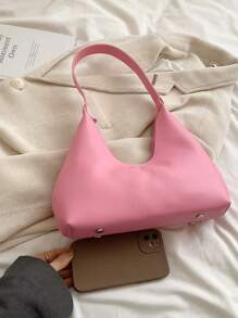 In de mode , Minimalistisch , Casual , 1 stuk Roze Retro Franse stijl Halvemaanvormige Oksel Tas , In de mode En Elegant Veelzijdig Schouder Crossbody-tas Voor vrouwen Voor meisje , Tienermeisjes