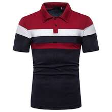 Playera Polo Hombre Franjas Colores Diseño Original Moda - Rojo - Ver 2