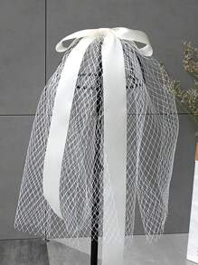 1pc bruidshaaraccessoire, sluier strik lint haarclip, satijnen bruidsmeisje trouwjurk haardecoratie, elegante romantische sexy vrouwen haarsieraden, voor bruiloft, dansfeest en baldecoratie - Veel kleurig - Bekijken 8