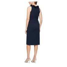 Alex Evenings Women's Floral Neck Sheath Dress Blue Size Medium - Multicolor - View 2