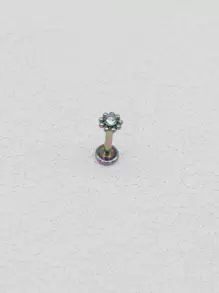 HENGKE 1PC Flower Lip Stud Labret Bar Clear CZ Gem Round Ball Monroe Tragus Piercing Steel Cartilage 16G EAR HELIX Earring Valentines