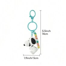 Miniso Snoopy Celebrate Series Stylish And Compact Three-Dimensional Pendant Decoration Keychain Hung On Bag Key Wallet (Charlie) - Yellow - View 5