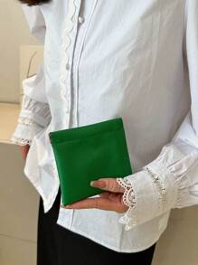 Túi đựng đồ tự động đóng cho tai nghe, cáp dữ liệu, bộ sạc, ngân hàng điện, chìa khóa, v.v. dành cho phụ nữ, ví mini, ví đựng tiền xu - màu xanh lá - Xem 6