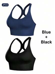 2PCS Sports Bra For Women Gym Seamless High Impact Sports Bra Yoga Fitness Female Underwear Push-Up Bra Sportswear Bralette, Lingerie
