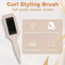 1 件捲髮刷、捲髮定型刷、定型造型刷、女用頭髮造型梳 - 咖啡 - 查看 2