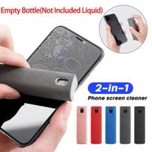 1pc 2 In 1 Microfiber Screen Cleaner Suitable For Mobile Phones, Computers, TV Navigation, Etc. Keep Your Mobile Phone Screen Clean As New(5 Colors Can Choose,Empty Bottle,Not Included Liquid)