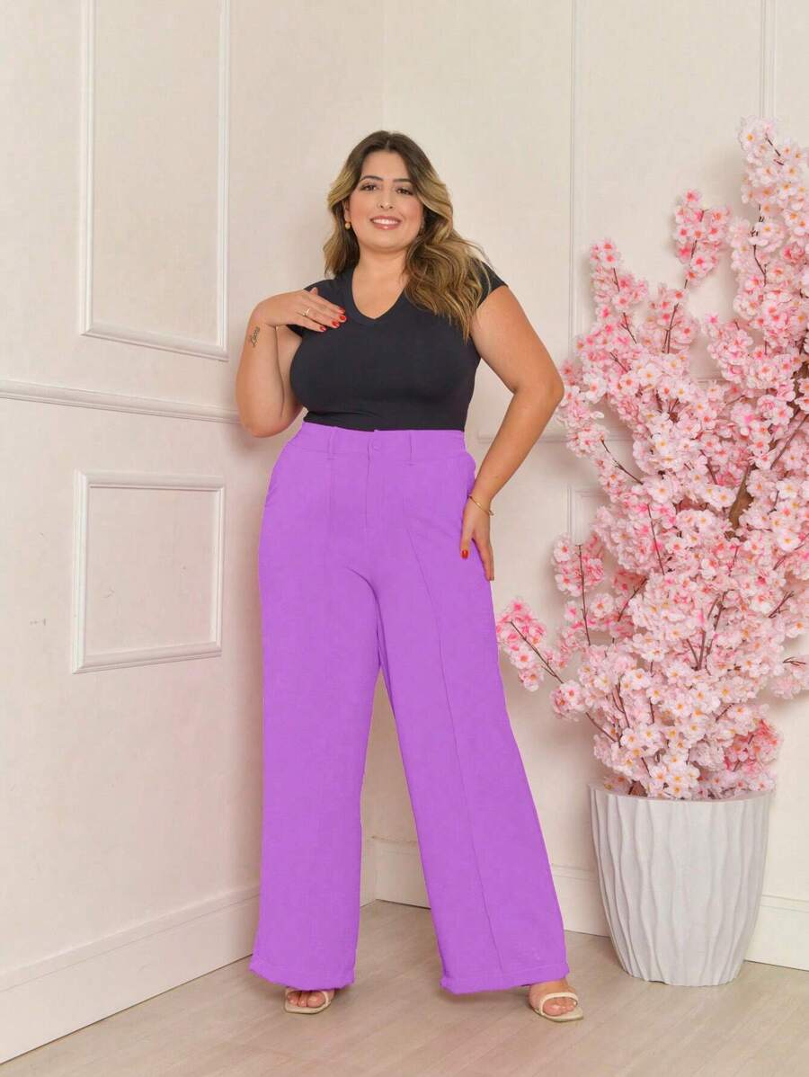 Plus Size Pants - Màu Lilac Tím - Xem 1