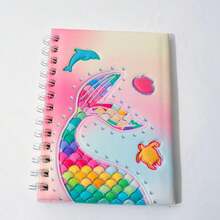 1pc Soft Cover Notebook With Mermaid Tail Design, Stress Relief Decompression Leather Texture, Great For Girls Diary And Journal, Colorful Pages - Multicolor - View 8
