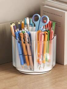 1个大容量透明桌面旋转化妆刷收纳管，化妆品整理架，可收纳眼影、口红、化妆刷，适用于房间、浴室、办公桌、配件、趣味礼品袋、化妆包、梳妆台、旅行、化妆包、收纳、化妆品整理器、化妆包、洗漱包、桌面整理器、化妆包、化妆袋、化妆品整理器、梳妆台配件、化妆袋、化妆包、珠宝盒、化妆刷架、化妆刷架、香水整理器、化妆包、女士礼物、圣诞礼物、女士礼物创意、房间装饰 - 無色 - 查看 6