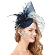 1pc Fascinators For Women Tea Party Headband Hat Flower Mesh Ribbons Feathers Hair Clip Veil Fascinator For Wedding Cocktail Headband Hair Accessories Halloween