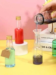 10pcs Refillable Mini Plastic Liquor Bottles 50ml With Leak-Proof Screw Cap And Funnel - Clear - View 4