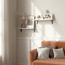 Juego de 1 estantería de madera rústica, estantería flotante estilo granja para decoración de pared, estantes colgantes para baño, dormitorio, almacenamiento, cocina, sala de estar, decoración del hogar de otoño