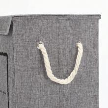 LIVINGANDHOME Living And Home Foldable Home Laundry Baskets Laundry Hamper With Lid And Rope Handles - Gris - Ver 7