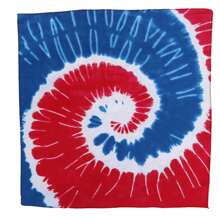 CTM Patriotic Swirl Tie-Dye Bandana, Available In Red,  One Size Cotton Bandanas - 紅色 - 查看 1