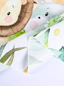 1Pc 100*150Cm Vải Nền Vinyl Phong Cách Động Vật Rừng Rậm, Biểu Ngữ Phông Nền, Chủ Đề Safari Động Vật Rừng Rậm Tiệc Sinh Nhật Ngày Lễ Gia Đình Phòng Tiệc Tường Vật Dụng Trang Trí Nền - màu xanh lá - Xem 5