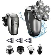 Maquina Recarregável 5 Em1 Barba Cabelo Nariz Limpeza Facial Cor Preto Voltagem 110v/220v Bivolt