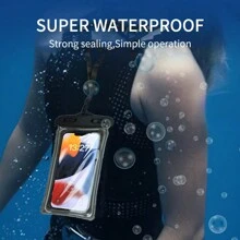 1 件防水手机袋，防水手机壳适用于 15 14 13 12 Pro Max XS 兼容三星，IPX8 3D 手机干燥袋海滩必需品粉色 1 件装 7.0 英寸带浮力气囊泳池袋 - 粉色 - 查看 4