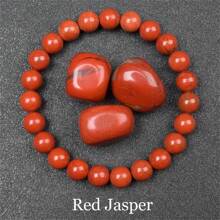 Pulsera de cuentas de piedra natural real de 6/8mm para mujeres, Lapislázuli auténtico, gema de lazurita azul, apatita azul, ágata roja con rayas, cornalina roja, cristal de sodalita, ópalo rosa, piedra de cuarzo rosa, rodanita roja, jaspe rojo, piedra Unakita, ojo de tigre amarillo, jade dorado, obsidiana dorada, obsidiana dorada arcoíris de luz dorada, arenisca azul, radiance de cielo estrellado, piedra de sangre de dragón, pulsera de amatista y piedras naturales de alta calidad, joyería de cristal de Reiki púrpura real original para mujeres y hombres.