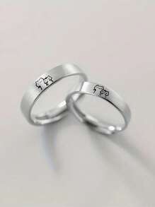 2Pcs/Set Couple Ring Cute Kitten Open Adjustable Ring Sweet Decoration Teen Couple Cute Jewelry