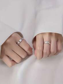 2Pcs/Set Couple Ring Cute Kitten Open Adjustable Ring Sweet Decoration Teen Couple Cute Jewelry