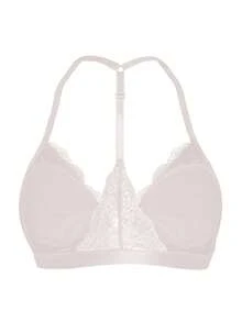 Áo lót ren phía trước màu trơn cho nữ (1 chiếc) - Màu be - Xem 6