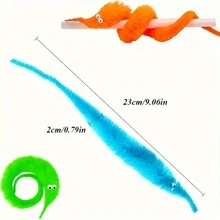 1/10 piezas de lindo gusano mágico de ardilla, juguetes de oruga truco para juegos interactivos, teaser de gato perfecto y fiestas festivas para Mardi Gras y Navidad