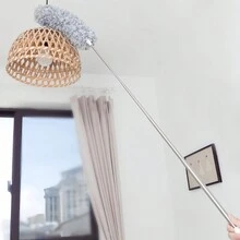 1個雞毛撣子，家用除塵和天花板清潔，靜電延伸除塵撣子，可伸縮的汽車除塵撣子，多功能伸縮長柄彎形塵撣子，家用清潔纖維塵撣子，床底清潔工具，沙發底下塵埃清潔刷