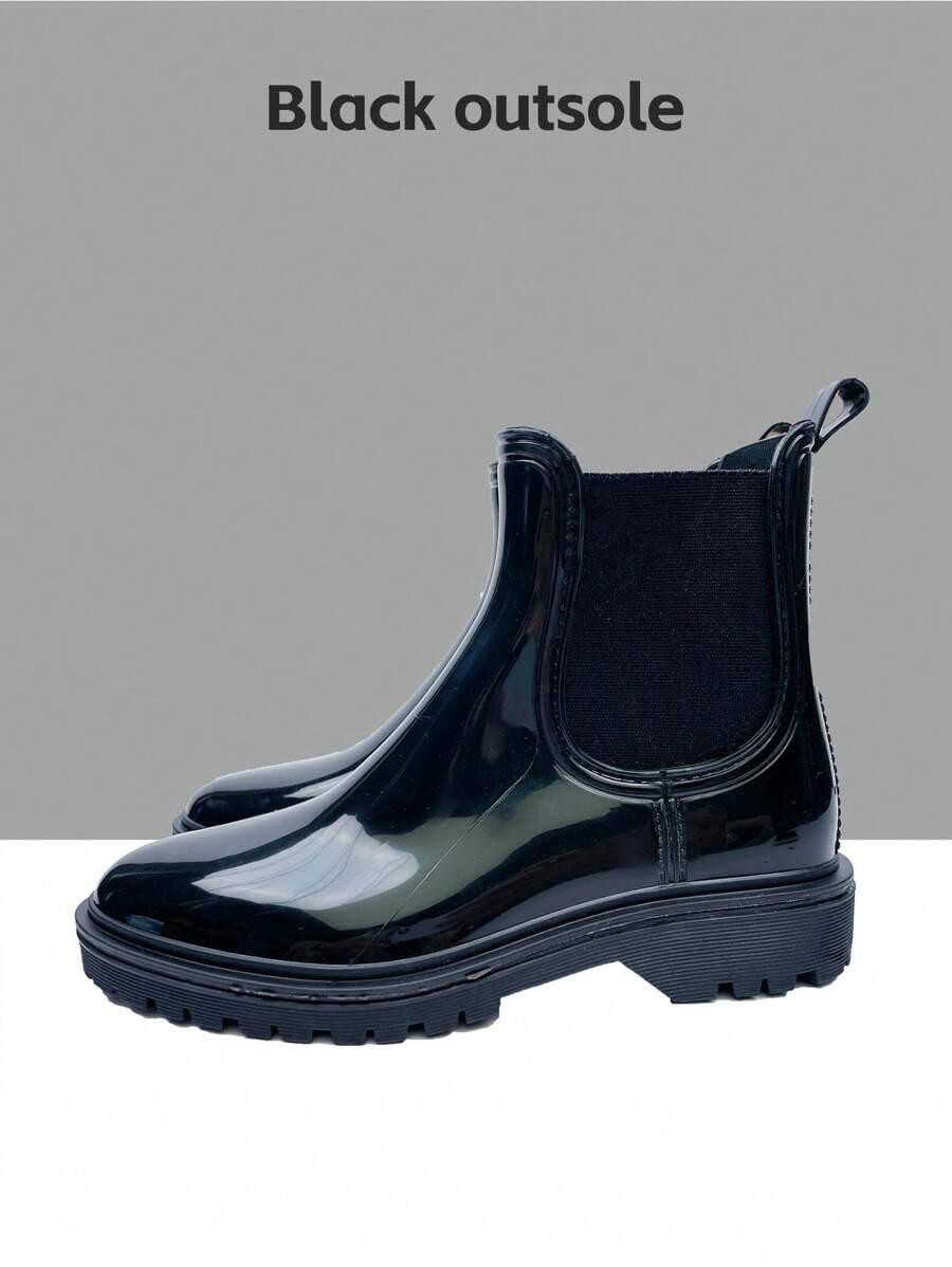 Fashionable Women's Black SlipOn Waterproof Rain Boots SHEIN UK