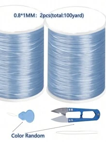 5pcs/set Simple White DIY Jewelry Making Kit Including 2rolls Elastic String, 1pc Scissors, 1pc Tweezers, 1pc Wire Leads - White - View 17