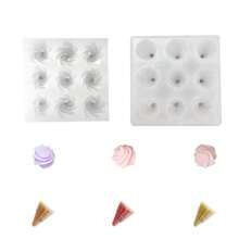 1 Set Mini molde de silicona para decoración de velas de cumpleaños, moldes con forma de pequeños conos de helado lindos para hacer velas aromáticas, jabón, artesanía de resina y arcilla polimérica, herramienta de manualidades y suministros de regalo DIY