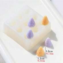 1 Set Mini molde de silicona para decoración de velas de cumpleaños, moldes con forma de pequeños conos de helado lindos para hacer velas aromáticas, jabón, artesanía de resina y arcilla polimérica, herramienta de manualidades y suministros de regalo DIY