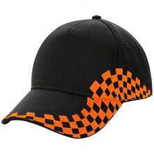 Beechfield Unisex Adult Grand Prix Baseball Cap (Black/Orange) - Black/Orange - View 1