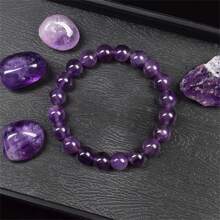 Pulsera de cuentas de piedra natural real de 6/8mm para mujeres, Lapislázuli auténtico, gema de lazurita azul, apatita azul, ágata roja con rayas, cornalina roja, cristal de sodalita, ópalo rosa, piedra de cuarzo rosa, rodanita roja, jaspe rojo, piedra Unakita, ojo de tigre amarillo, jade dorado, obsidiana dorada, obsidiana dorada arcoíris de luz dorada, arenisca azul, radiance de cielo estrellado, piedra de sangre de dragón, pulsera de amatista y piedras naturales de alta calidad, joyería de cristal de Reiki púrpura real original para mujeres y hombres.