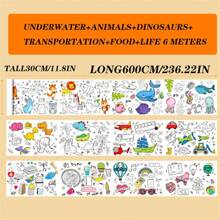 1 件 3 米 X 6 米涂鸦卷轴画纸、填充画纸、绘画画布、墙贴不损坏、返校、学校用品