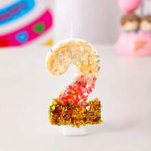 1 vela digital para pastel de cumpleaños con tres colores de hojas, suministros para fiestas, velas de cumpleaños creativas y románticas para celebraciones - vela de hoja tricolor - Ver 18