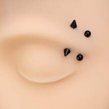 CIZME 40pcs Stainless Steel Nose Piercing Jewelry Set Nose Rings Lip Rings  Earrings Tongue Rings Curved Barbell Set Simple Style Piercing Jewelry - Simplicity - View 7